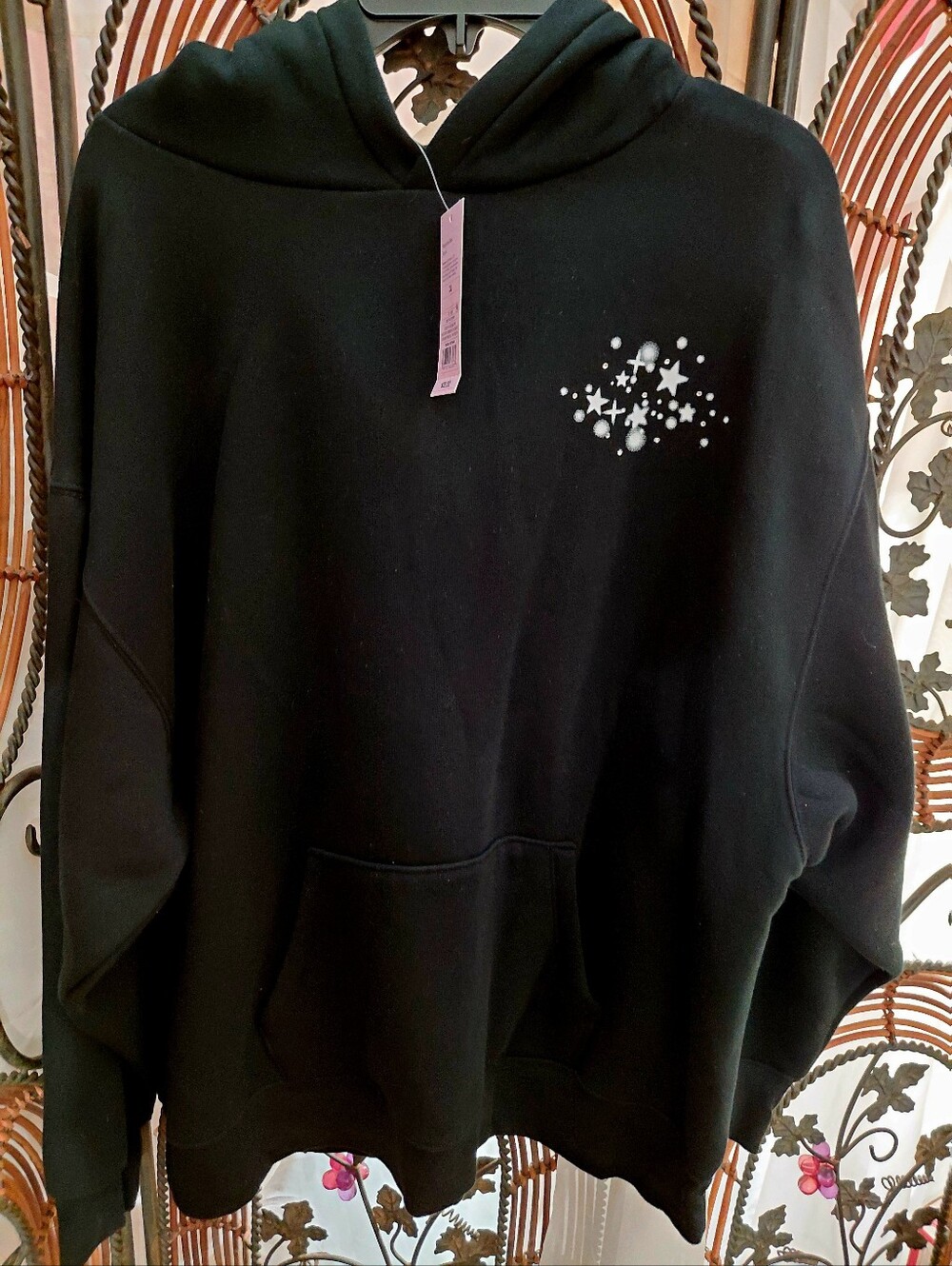Wild Fable Black Women's Hoodie with Disco Ball Design